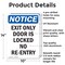 Signmission Exit Sign, Aluminum, 10 in W, 14 in H, Exit Only Door Is Locked No Re-Entry OS-2PACK-NS-A-1014-V-12227 - alternate 4